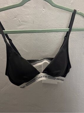 Calvin Klein Black Bralette with White Logo Band
